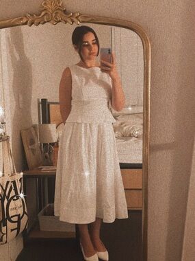 Reformation White Sleeveless Midi Dress
